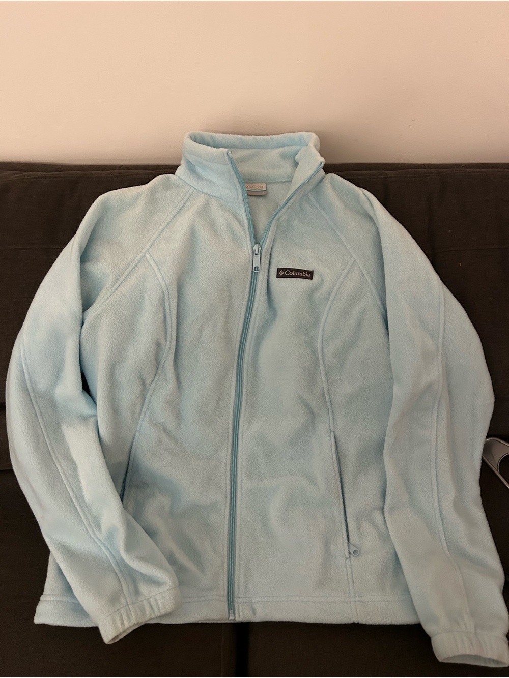 Columbia Women's Pale Blue Full-Zip Teddy Fleece Jacket